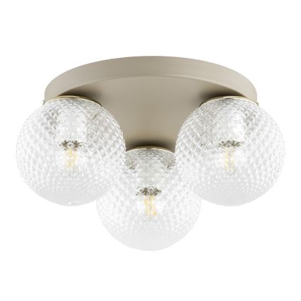 BRILAGI - Taklampa STELLA 3xE27/60W/230V Ø 35 cm beige/guld