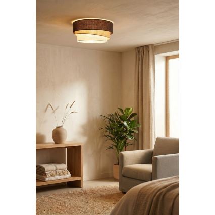 Brilagi - Taklampa TRIO 1xE27/60W/230V Ø 40 cm brun/beige/vit