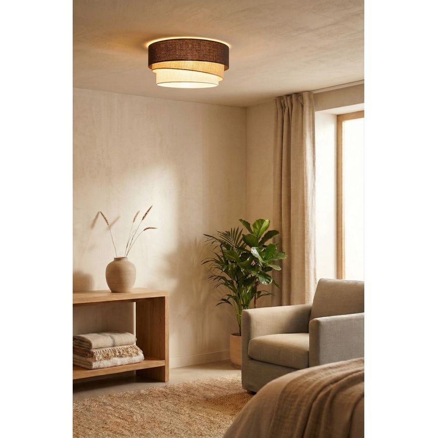 Brilagi - Taklampa TRIO 1xE27/60W/230V Ø 40 cm brun/beige/vit