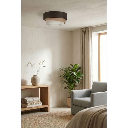 Brilagi - Taklampa TRIO 1xE27/60W/230V Ø 40 cm brun/beige/vit