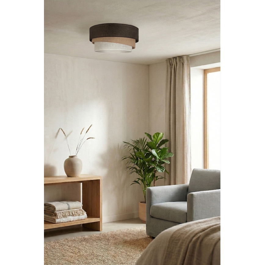 Brilagi - Taklampa TRIO 1xE27/60W/230V Ø 40 cm brun/beige/vit