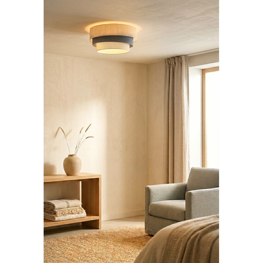 Brilagi - Taklampa TRIO 1xE27/60W/230V Ø 40 cm krämvit/grå