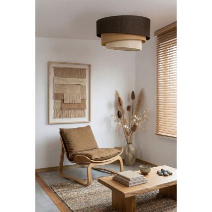 Brilagi - Taklampa TRIO 3xE27/60W/230V Ø 60 cm brun/beige/vit
