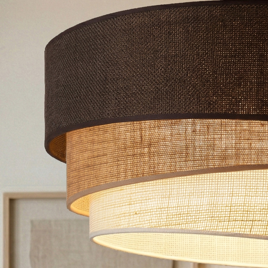 Brilagi - Taklampa TRIO 3xE27/60W/230V Ø 60 cm brun/beige/vit
