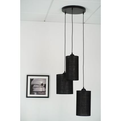 Brilagi - Taklampa TUBES 3xE27/15W/230V svart