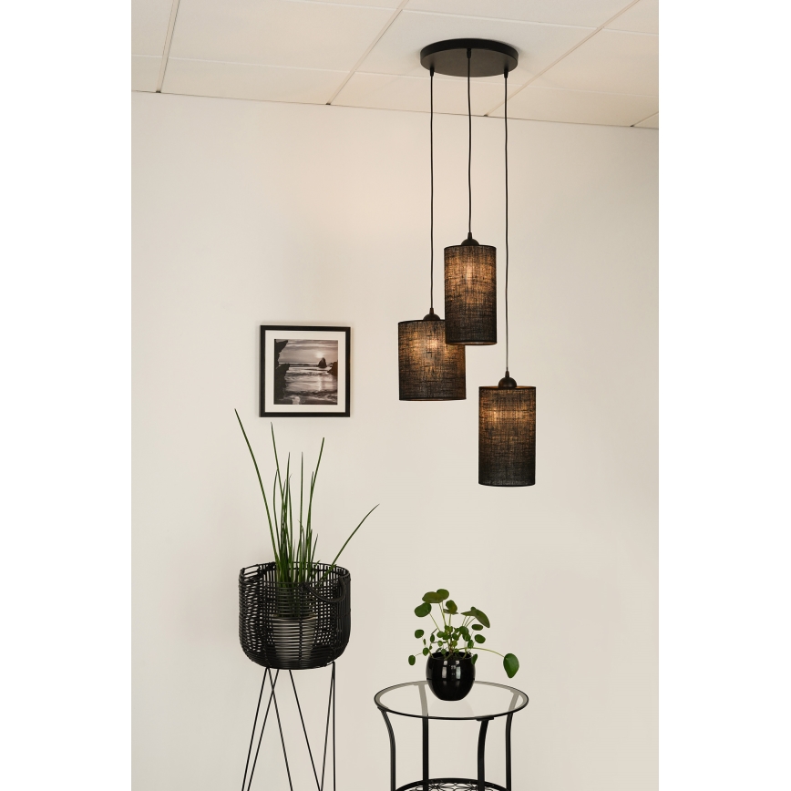 Brilagi - Taklampa TUBES 3xE27/15W/230V svart