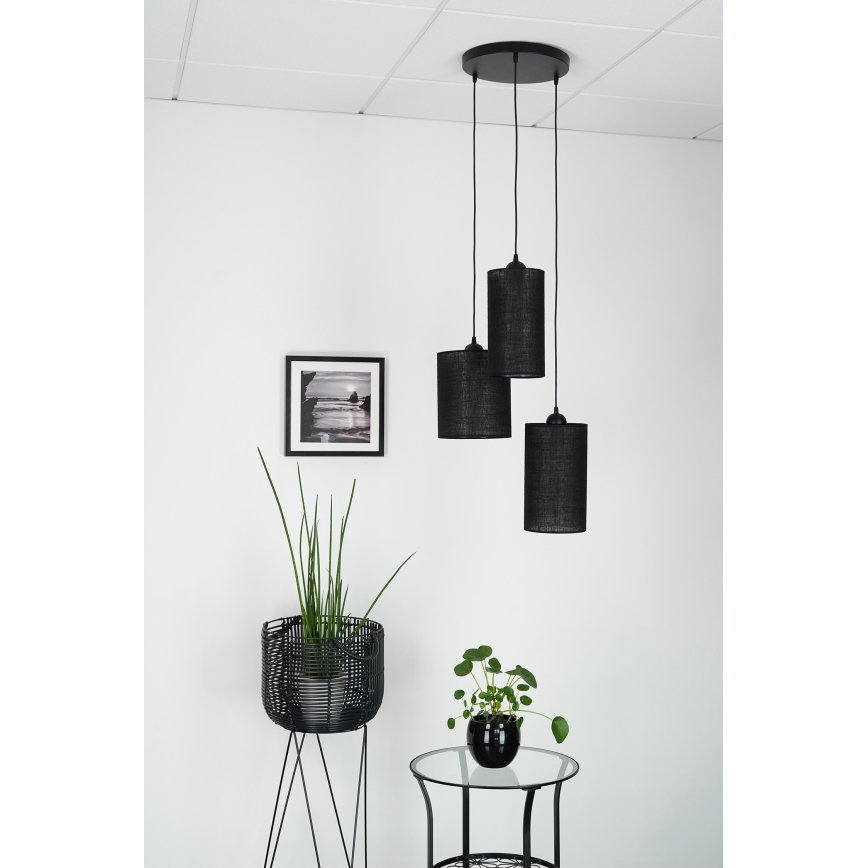 Brilagi - Taklampa TUBES 3xE27/15W/230V svart