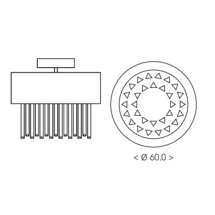 Brilagi - Taklampa VERVE 6xE14/40W/230V Ø 60 cm svart