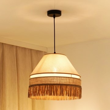 Brilagi - Taklampa WINNETOU AVIGNION 1xE27/15W/230V Ø 35 cm brun/krämvit