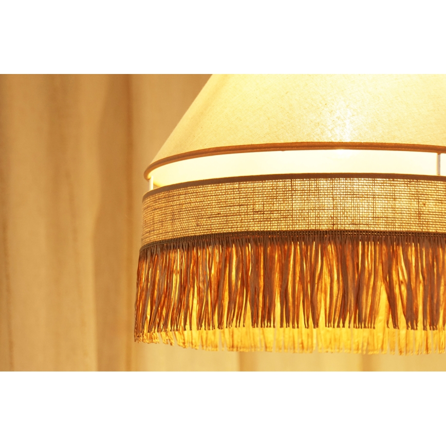 Brilagi - Taklampa WINNETOU AVIGNION 1xE27/15W/230V Ø 35 cm brun/krämvit