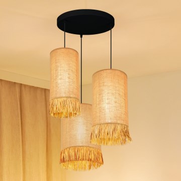 Brilagi - Taklampa WINNETOU TUBES 3xE27/15W/230V brun/svart