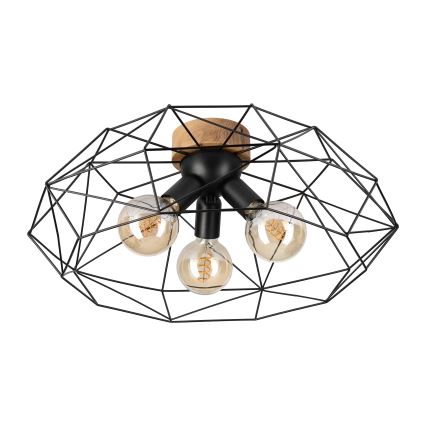 Brilagi - Taklampa WOODY BASKET 3xE27/60W/230V Ø 60 cm ek