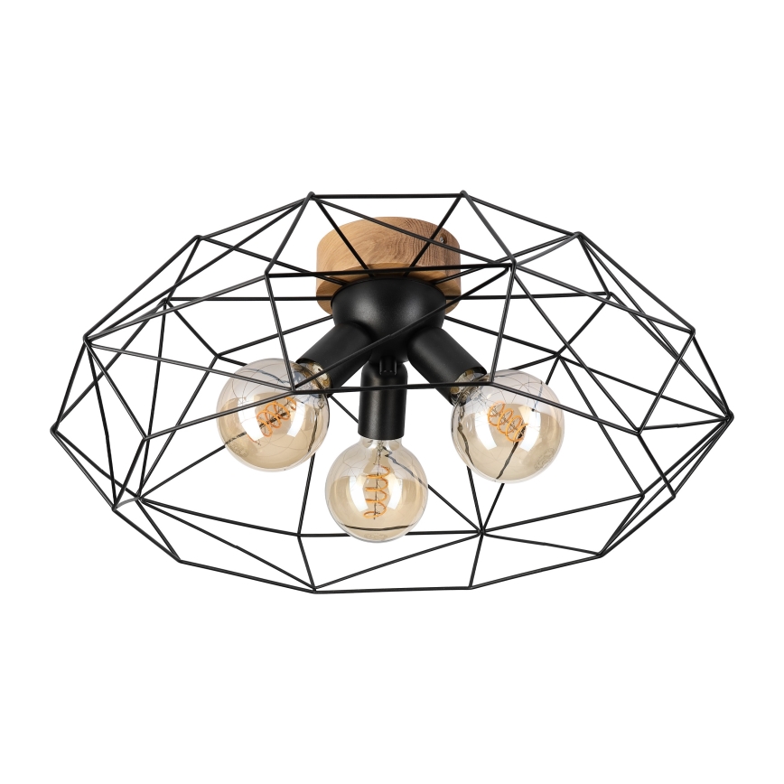 Brilagi - Taklampa WOODY BASKET 3xE27/60W/230V Ø 60 cm ek
