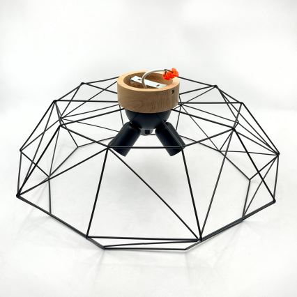 Brilagi - Taklampa WOODY BASKET 3xE27/60W/230V Ø 60 cm ek