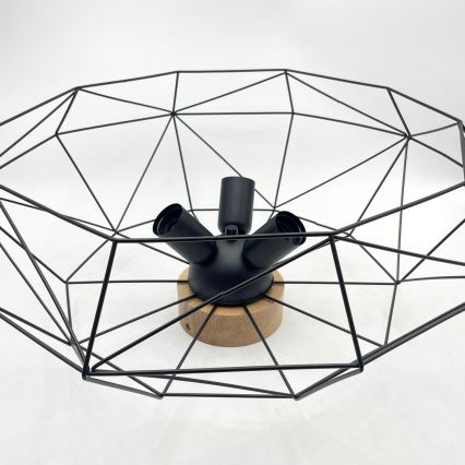 Brilagi - Taklampa WOODY BASKET 3xE27/60W/230V Ø 60 cm ek