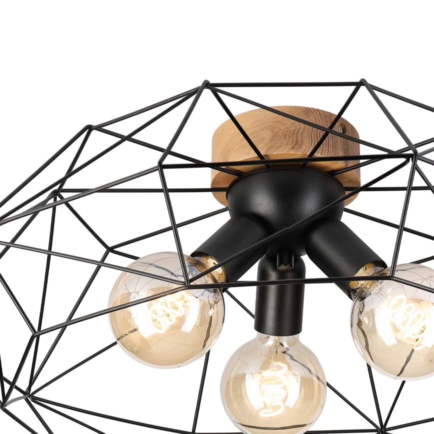 Brilagi - Taklampa WOODY BASKET 3xE27/60W/230V Ø 60 cm ek