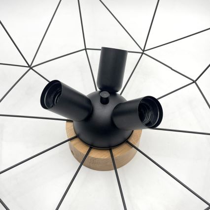 Brilagi - Taklampa WOODY BASKET 3xE27/60W/230V Ø 60 cm ek