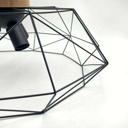 Brilagi - Taklampa WOODY BASKET 3xE27/60W/230V Ø 60 cm ek