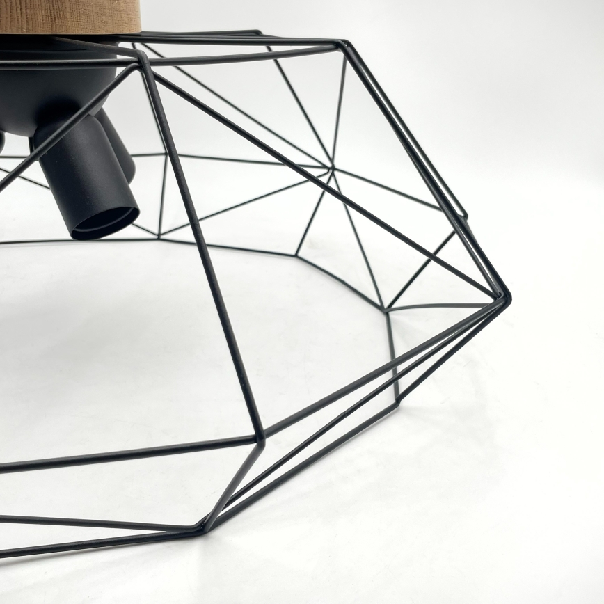 Brilagi - Taklampa WOODY BASKET 3xE27/60W/230V Ø 60 cm ek