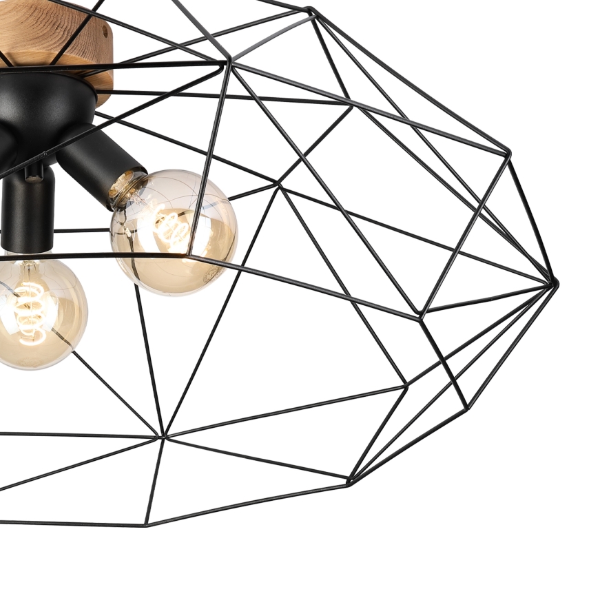 Brilagi - Taklampa WOODY BASKET 3xE27/60W/230V Ø 80 cm ek