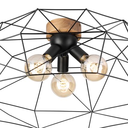 Brilagi - Taklampa WOODY BASKET 3xE27/60W/230V Ø 80 cm ek