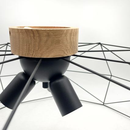 Brilagi - Taklampa WOODY BASKET 3xE27/60W/230V Ø 80 cm ek