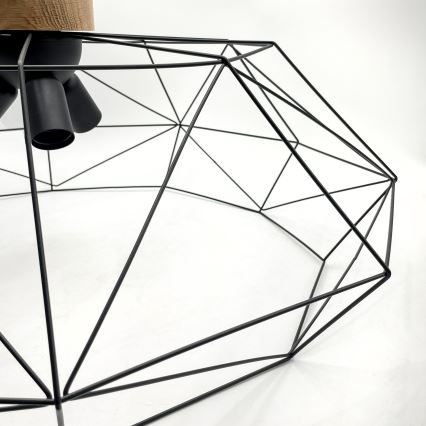 Brilagi - Taklampa WOODY BASKET 3xE27/60W/230V Ø 80 cm ek