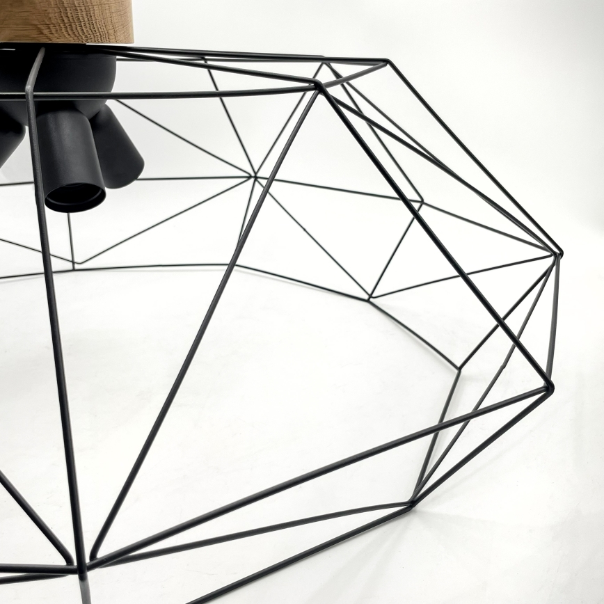 Brilagi - Taklampa WOODY BASKET 3xE27/60W/230V Ø 80 cm ek