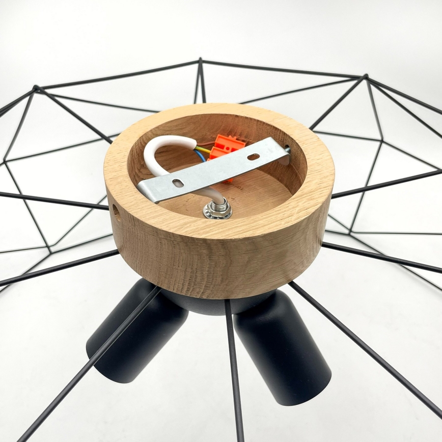 Brilagi - Taklampa WOODY BASKET 3xE27/60W/230V Ø 80 cm ek