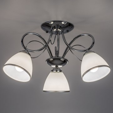 Brilagi - Takmonterad ljuskrona FRED 3xE27/60W/230V, Ø 59 cm, blank krom