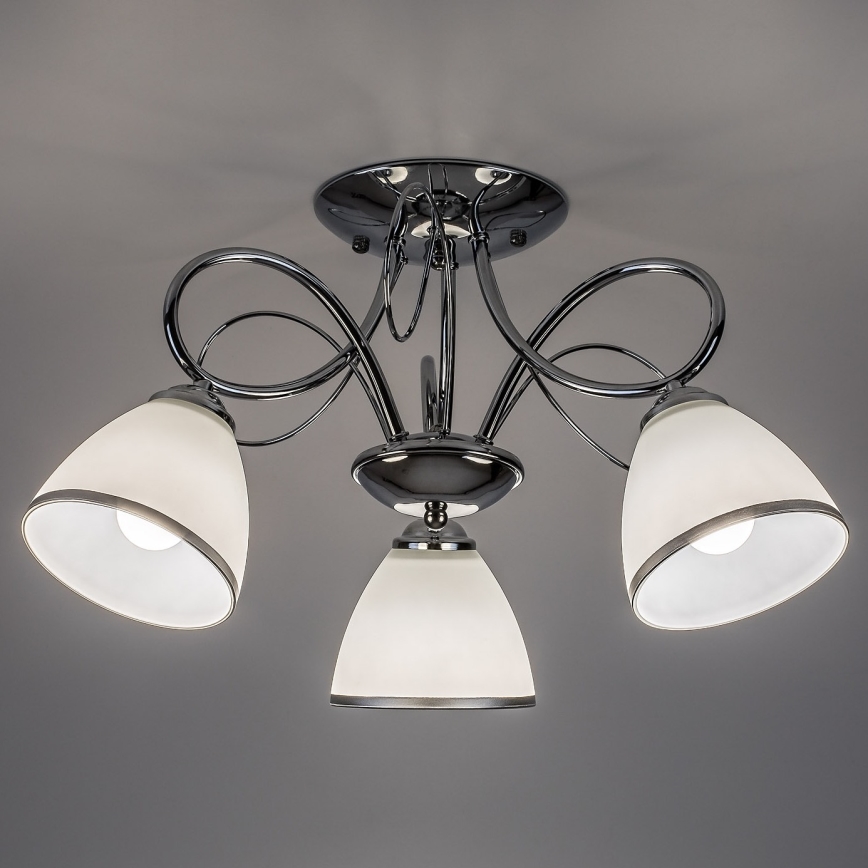 Brilagi - Takmonterad ljuskrona FRED 3xE27/60W/230V, Ø 59 cm, blank krom