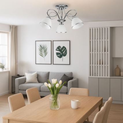 Brilagi - Takmonterad ljuskrona FRED 3xE27/60W/230V, Ø 59 cm, blank krom