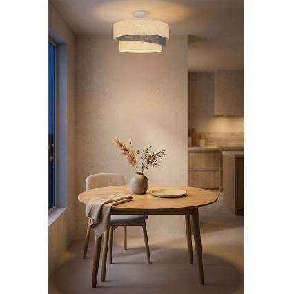 Brilagi - Takmonterad ljuskrona TRIO 1xE27/60W/230V Ø 40 cm krämvit/grå