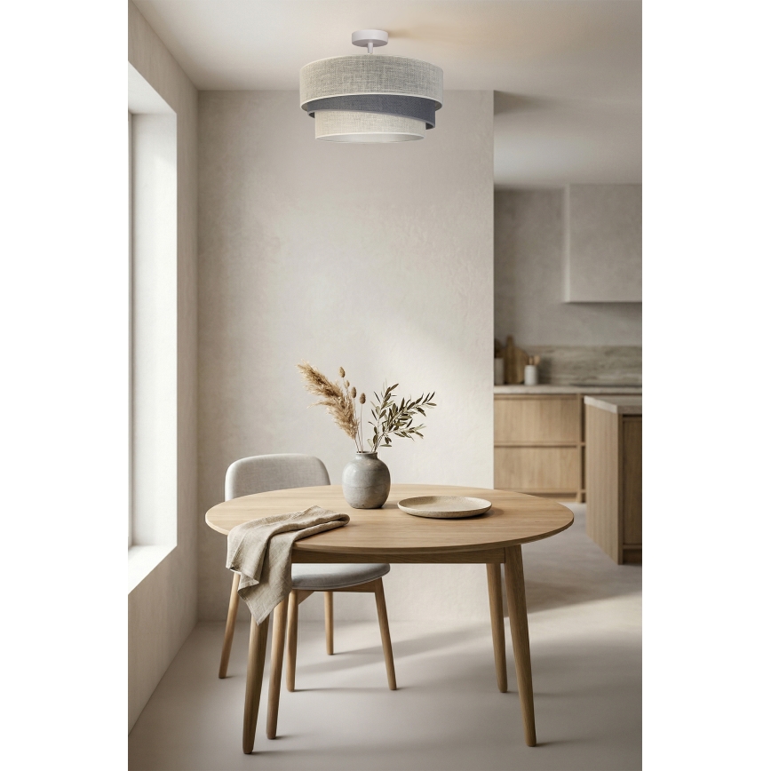 Brilagi - Takmonterad ljuskrona TRIO 1xE27/60W/230V Ø 40 cm krämvit/grå