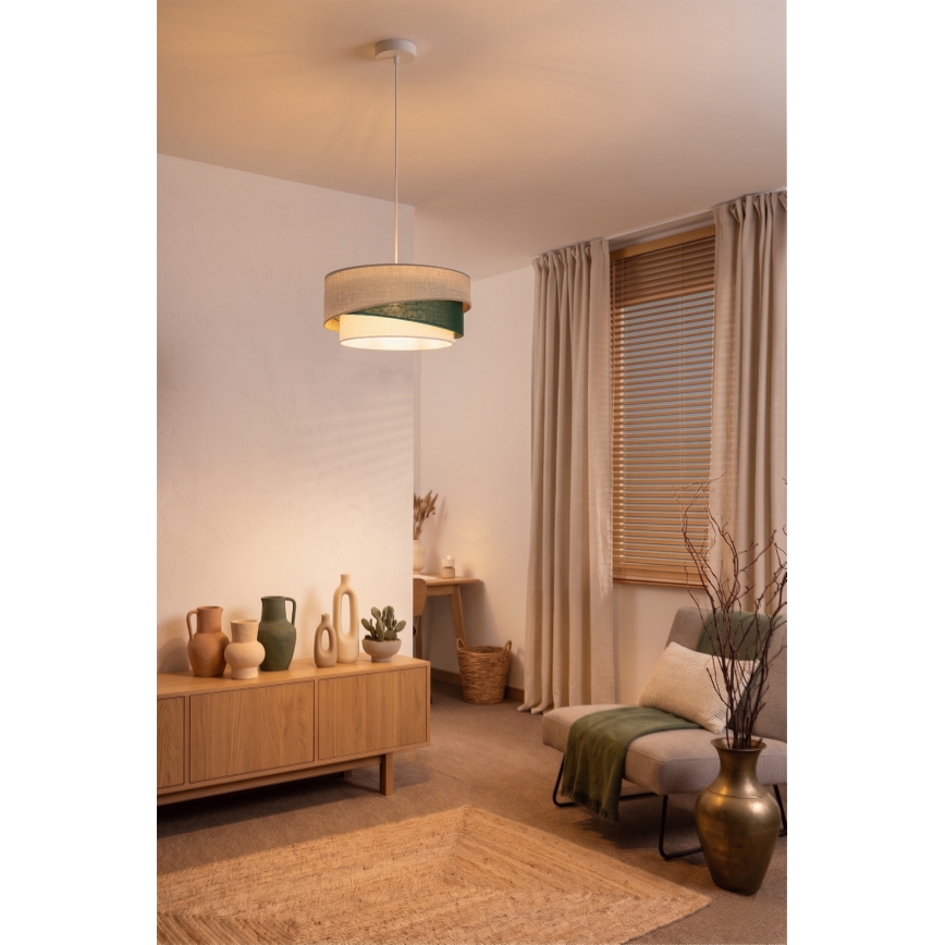 Brilagi - Takpendel ARROW på kabel 1xE27/60W/230V Ø 45 cm beige/grön/vit