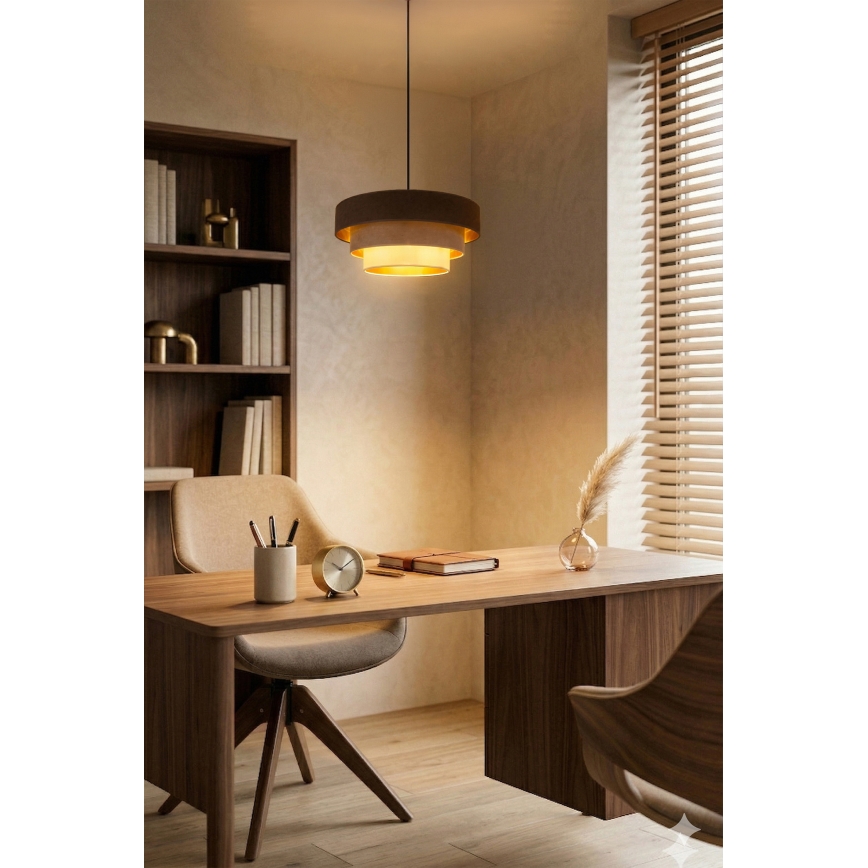 Brilagi - Takpendel LUNETA med sladd 1xE27/60W/230V Ø 40 cm brun/beige/creme