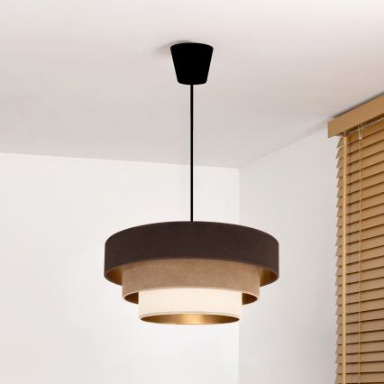 Brilagi - Takpendel LUNETA med sladd 1xE27/60W/230V Ø 40 cm brun/beige/creme