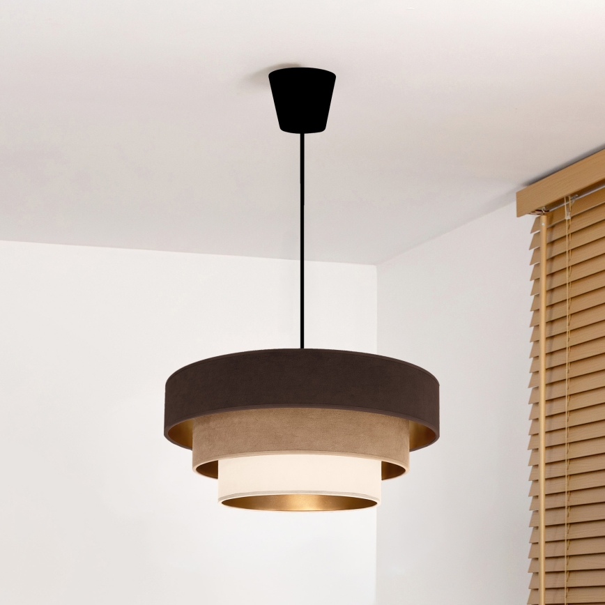Brilagi - Takpendel LUNETA med sladd 1xE27/60W/230V Ø 40 cm brun/beige/creme