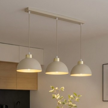 Brilagi - Takpendel med kabel 3xE27/60W/230V beige/guld