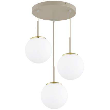 Brilagi - Takpendel med kabel MILO ECRU 3xE27/60W/230V beige/guld