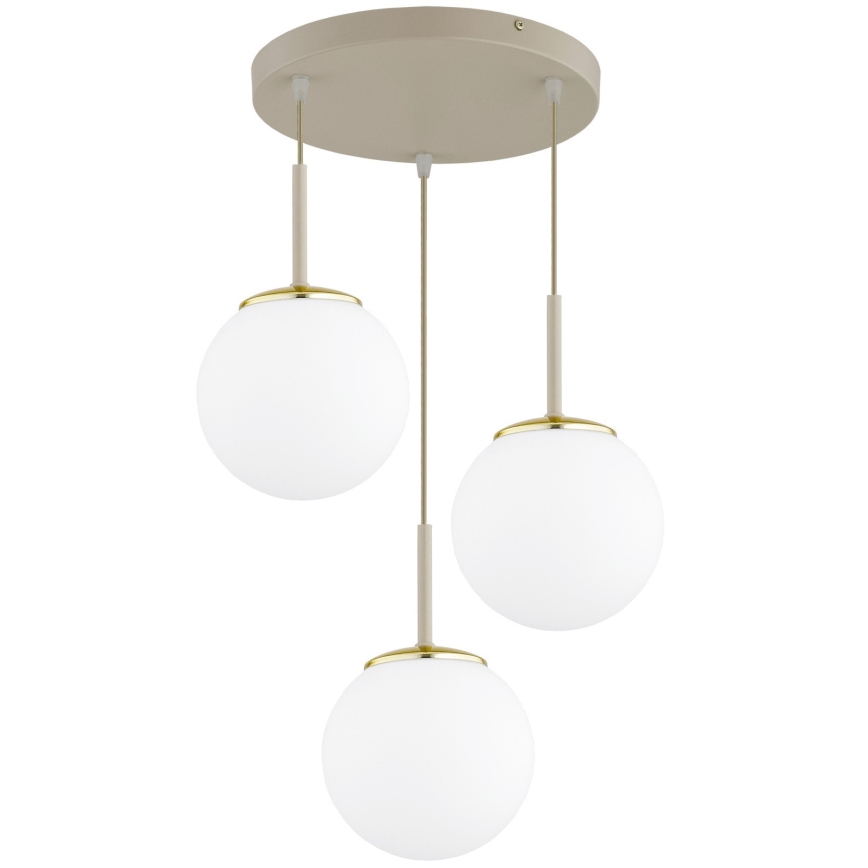 Brilagi - Takpendel med kabel MILO ECRU 3xE27/60W/230V beige/guld