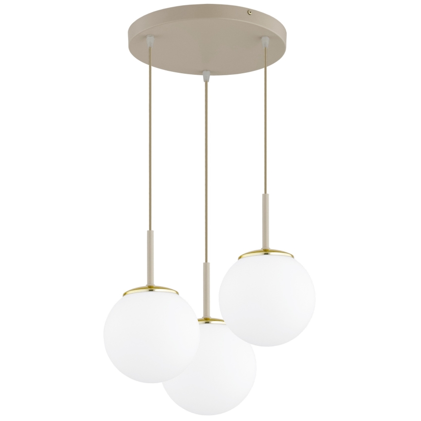 Brilagi - Takpendel med kabel MILO ECRU 3xE27/60W/230V beige/guld
