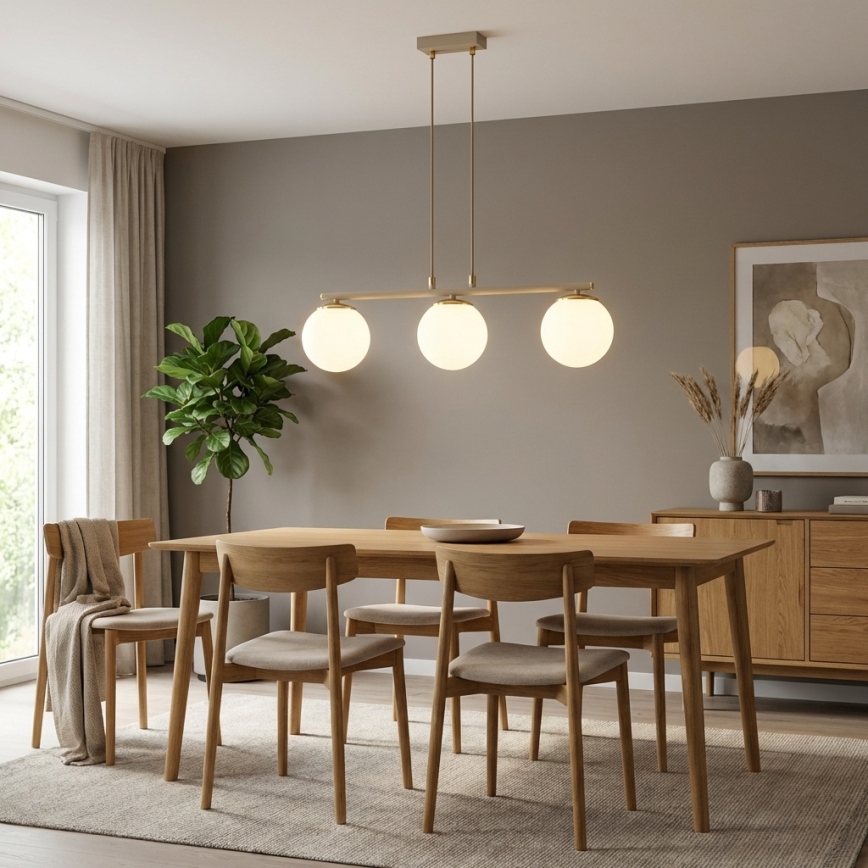 Brilagi - Takpendel med kabel MILO ECRU 3xE27/60W/230V beige/guld