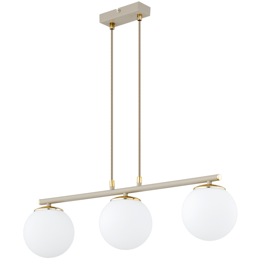 Brilagi - Takpendel med kabel MILO ECRU 3xE27/60W/230V beige/guld