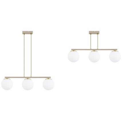Brilagi - Takpendel med kabel MILO ECRU 3xE27/60W/230V beige/guld