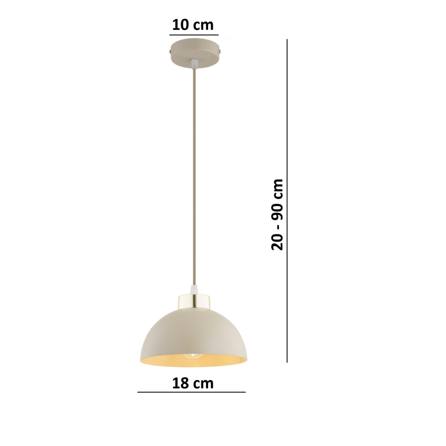 Brilagi - Takpendel med kabel MOON 1xE27/60W/230V Ø 18 cm beige/guld