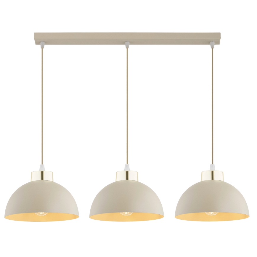 Brilagi - Takpendel med kabel MOON 3xE27/60W/230V beige/guld