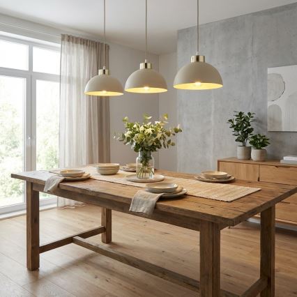 Brilagi - Takpendel med kabel MOON 3xE27/60W/230V beige/guld