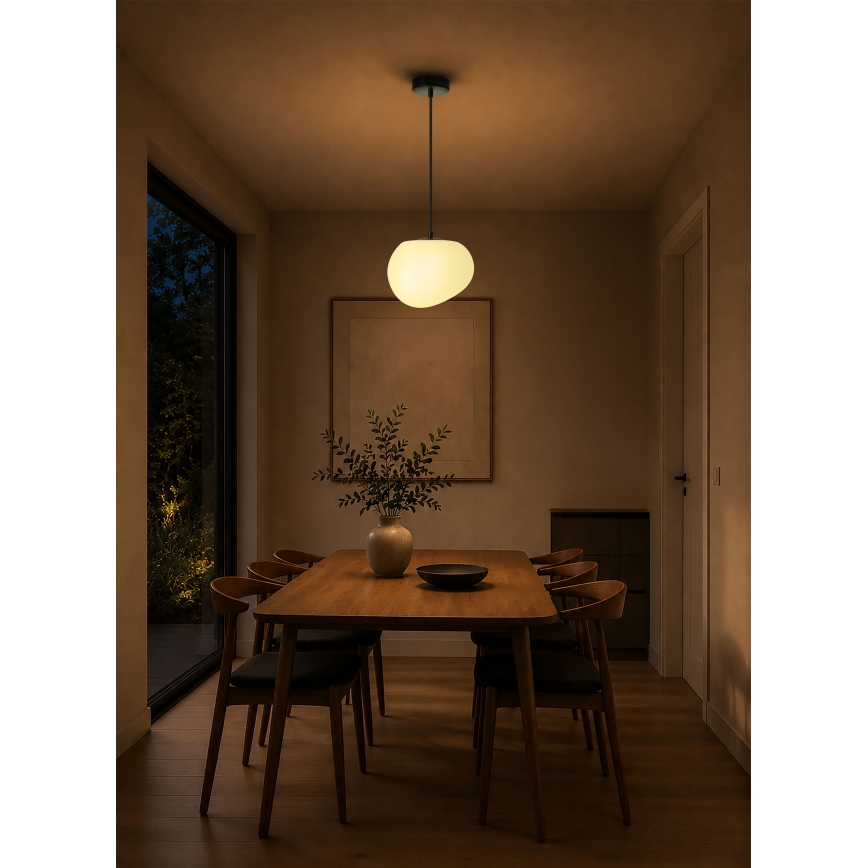 BRILAGI - Takpendel med kabel PEBBLES 1xE27/40W/230V Ø 20 cm svart