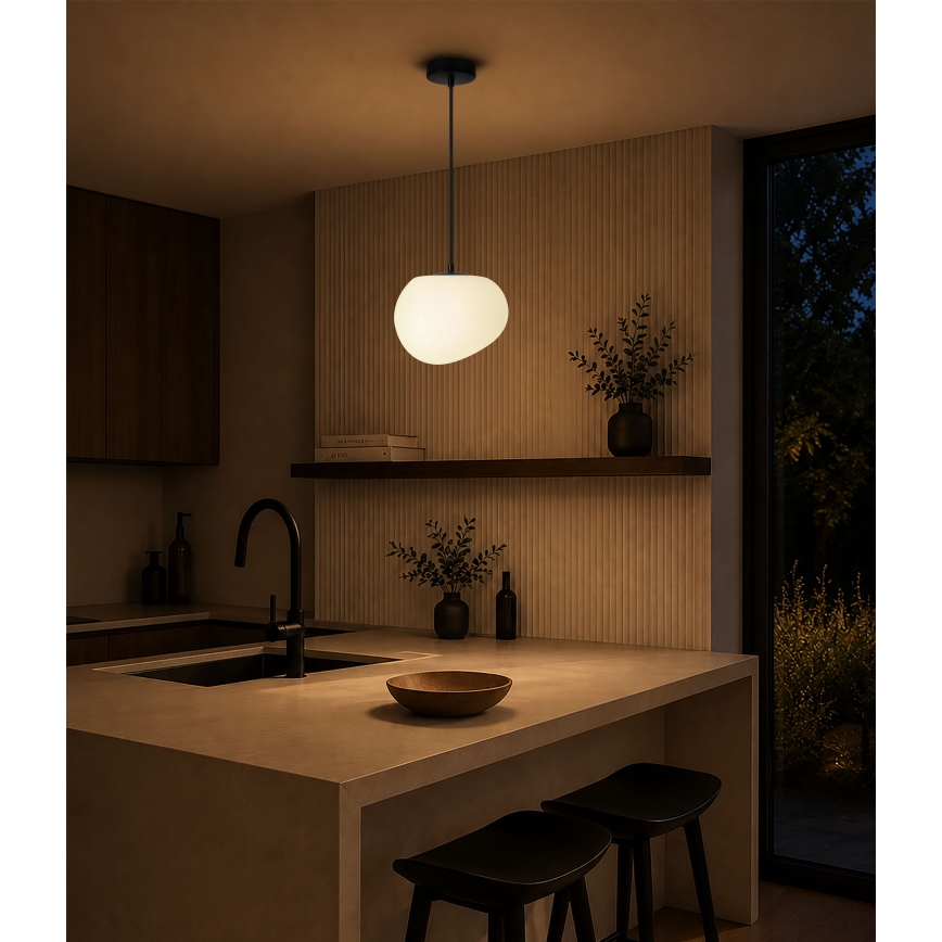 BRILAGI - Takpendel med kabel PEBBLES 1xE27/40W/230V Ø 20 cm svart